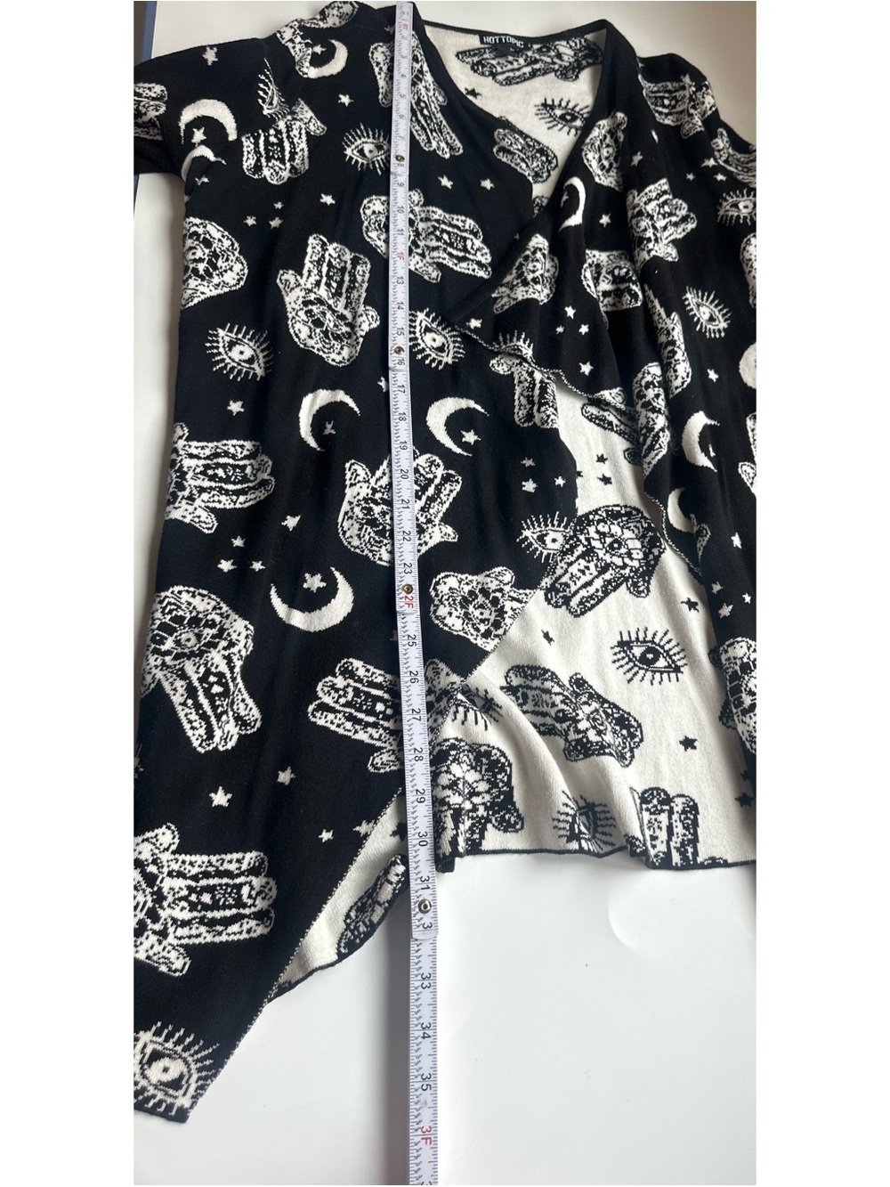 Hot Topic Hamsa Hand Flyaway Open Front Cardigan - Picture 9 of 10
